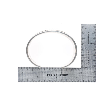 6.3" Allison Snowhawk Lee Navajo heavy sterling silver cuff bracelet
