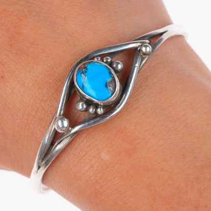 6.2" Vintage Bisbee Bob turquoise sterling silver cuff bracelet