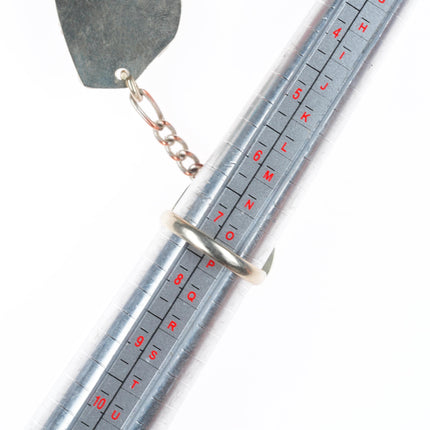 6.5" cuff sz7.5 Ring southwestern alpaca/faux turquoise/coral slave bracelet