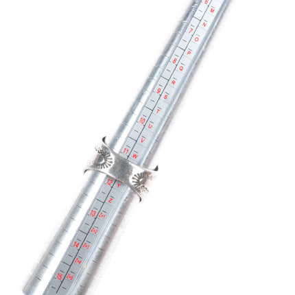 sz12 Vintage Navajo sterling silver green turquoise men's ring stamped shank