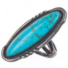 sz6.5 vintage 50's-60's Navajo sterling silver spiderweb turquoise long ring