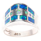 sz7 Fernando Benally Navajo sterling silver lab opal inlay ring