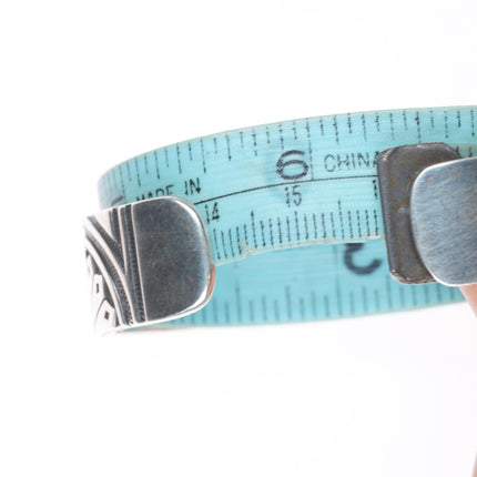 6.25" KJA Sterling silver/copper southwestern stacking cuff bracelets set