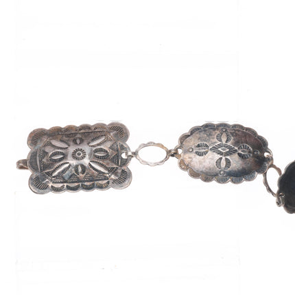 30.5" c1940's Vintage Navajo/Fred Harvey era sterling silver stamped concho belt