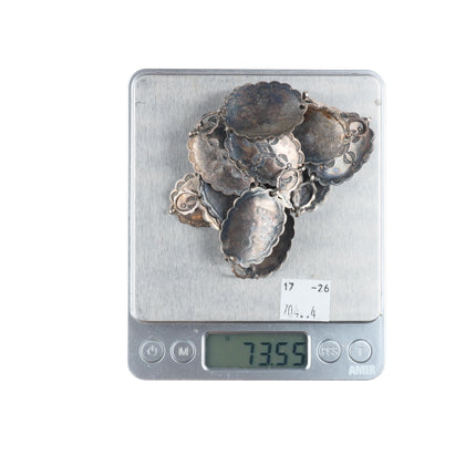 30.5" c1940's Vintage Navajo/Fred Harvey era sterling silver stamped concho belt