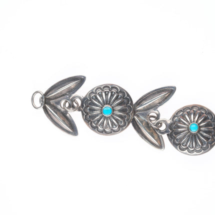 30.5" c1940's Vintage Navajo/Fred Harvey sterling silver turquoise concho belt