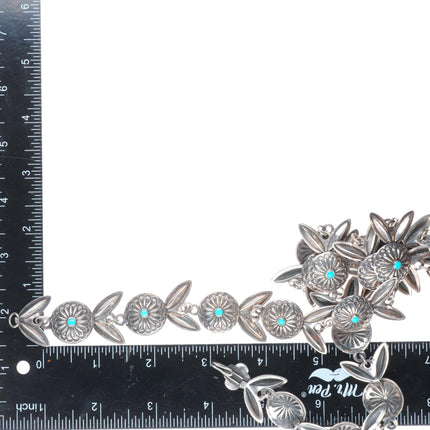 30.5" c1940's Vintage Navajo/Fred Harvey sterling silver turquoise concho belt