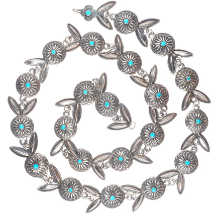 30.5" c1940's Vintage Navajo/Fred Harvey sterling silver turquoise concho belt