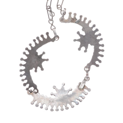 vintage Zuni sterling silver petit point/snake eye turquoise necklace