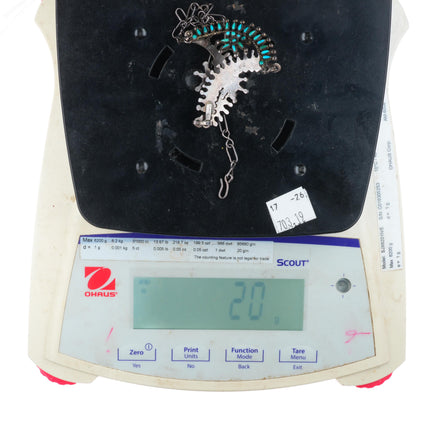 vintage Zuni sterling silver petit point/snake eye turquoise necklace