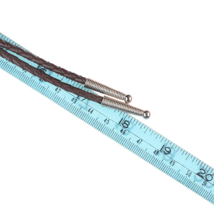 Vintage Navajo sterling silver bolo tie with spiderweb turquoise