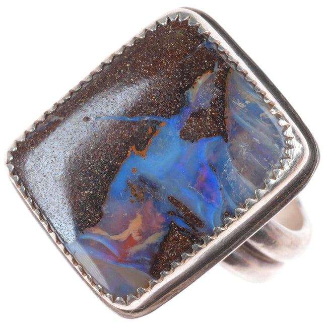sz10 vintage GV Southwestern sterling silver boulder opal men's ring