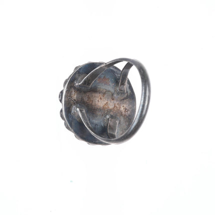 sz7.5 Vintage Navajo sterling silver waterweb turquoise ring