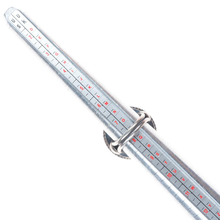 sz8 vintage Navajo sterling silver shadowbox ring with nice turquoise