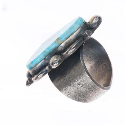 sz12 heavy Chimney Butte Navajo Larimar sterling silver men's ring