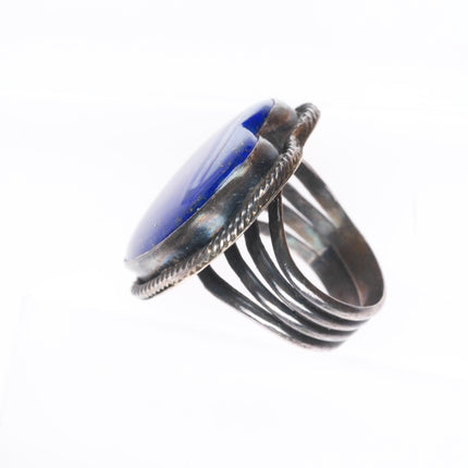 sz9 Myron Etsitty Navajo sterling silver Lapis Lazuli heart shaped ring