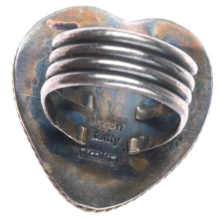 sz9 Myron Etsitty Navajo sterling silver Lapis Lazuli heart shaped ring