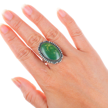 sz10 c1940 Vintage Navajo/Fred Harvey sterling silver Cerrillos turquoise ring