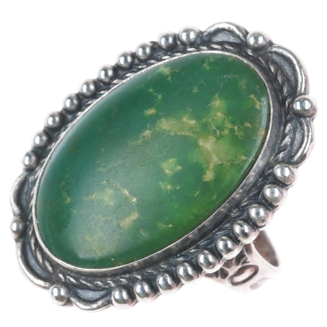 sz10 c1940 Vintage Navajo/Fred Harvey sterling silver Cerrillos turquoise ring