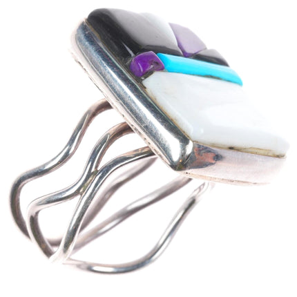 sz10 Veronica Poblano Zuni sterling silver Sugilite, Turquoise cobblestone ring