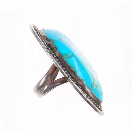 sz7.5 Huge vintage Navajo sterling silver turquoise chunky nugget ring