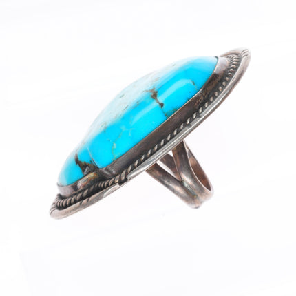 sz7.5 Huge vintage Navajo sterling silver turquoise chunky nugget ring