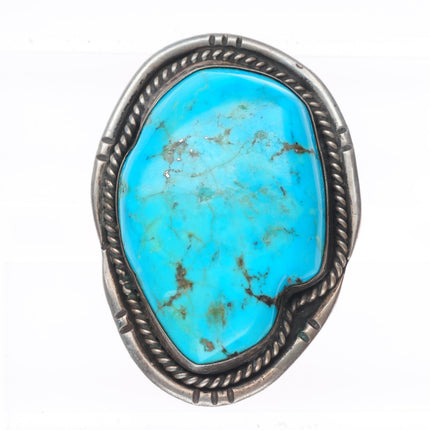 sz7.5 Huge vintage Navajo sterling silver turquoise chunky nugget ring