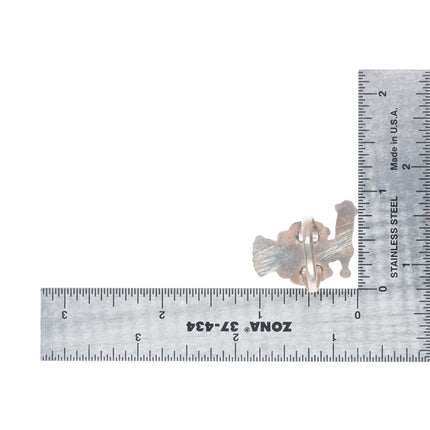 sz7 vintage Lucy Ceshu Zuni sterling silver magpie channel inlay ring