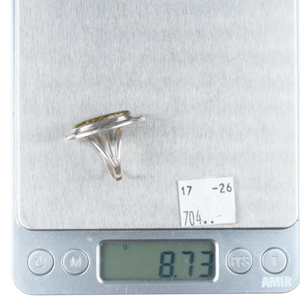 sz7 vintage Piaso Navajo sterling silver green turquoise quartz matrix ring