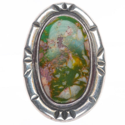 sz7 vintage Piaso Navajo sterling silver green turquoise quartz matrix ring