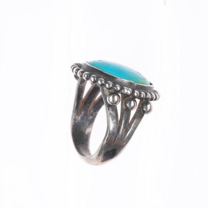sz8 40's-50's vintage Navajo sterling silver ring with turquoise
