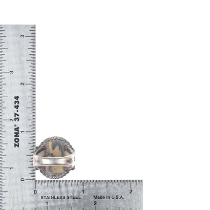 sz8 40's-50's vintage Navajo sterling silver ring with turquoise