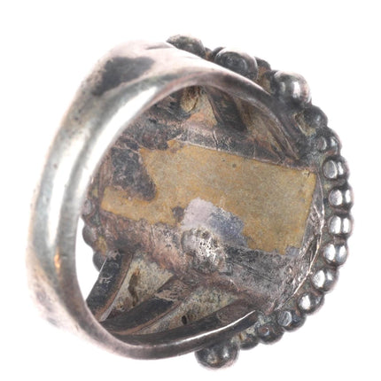 sz8 40's-50's vintage Navajo sterling silver ring with turquoise