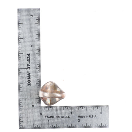 sz8.5 vintage Navajo Cerillos Greasy Green Turquoise sterling silver ring