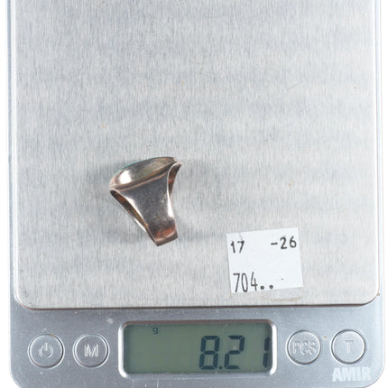 sz7 vintage southwestern sterling silver turquoise ring modernist design