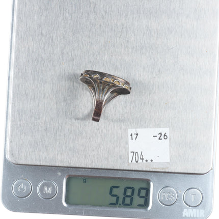 sz7.5 c1940's Garden of the Gods Gem Silica Native American sterling silver ring