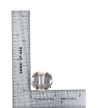 sz7 vintage Navajo sterling silver ring with square green turquoise