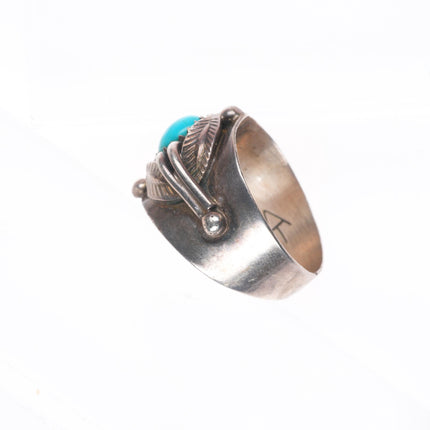 sz8 Marie Yazzie-Atkinson Trading Post Navajo sterling silver turquoise ring