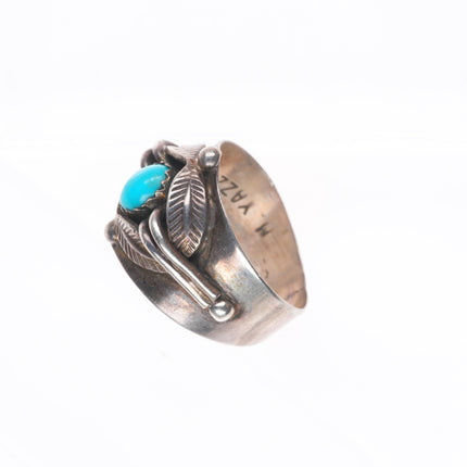 sz8 Marie Yazzie-Atkinson Trading Post Navajo sterling silver turquoise ring