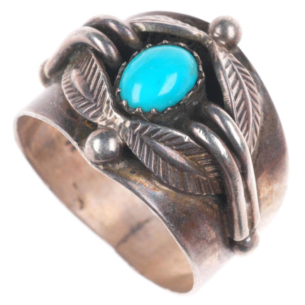 sz8 Marie Yazzie-Atkinson Trading Post Navajo sterling silver turquoise ring