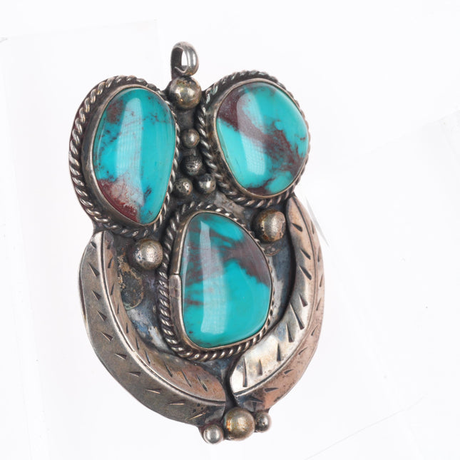 60's-70's Vintage Bisbee Turquoise Navajo sterling silver pendant