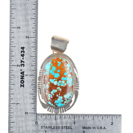Pete Sanchez Isleta pueblo sterling silver high grade turquoise pendant