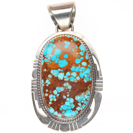 Pete Sanchez Isleta pueblo sterling silver high grade turquoise pendant