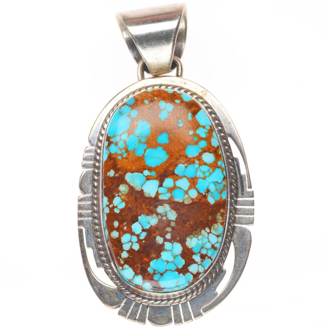 Pete Sanchez Isleta pueblo sterling silver high grade turquoise pendant