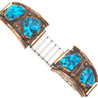 L&H Keeto Navajo 14k gold/turquoise sterling silver watch tips