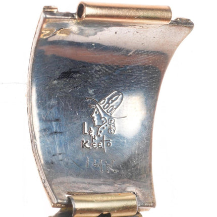 L&H Keeto Navajo 14k gold/turquoise sterling silver watch tips