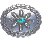 1940's Navajo hand stamped sterling silver/repousse pin/brooch with turquoise