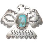 Albert & J Cleveland Navajo sterling silver/turquoise thunderbird pin/brooch