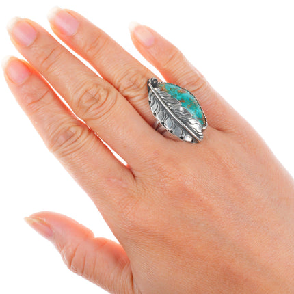 sz6.5 vintage Native American sterling silver Pilot Mountain turquoise ring