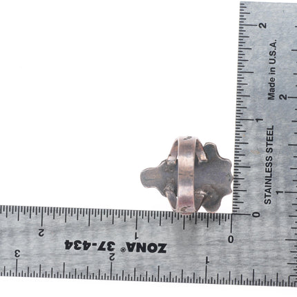 sz8 1940's Navajo/Fred Harvey sterling silver carved turquoise arrowhead ring